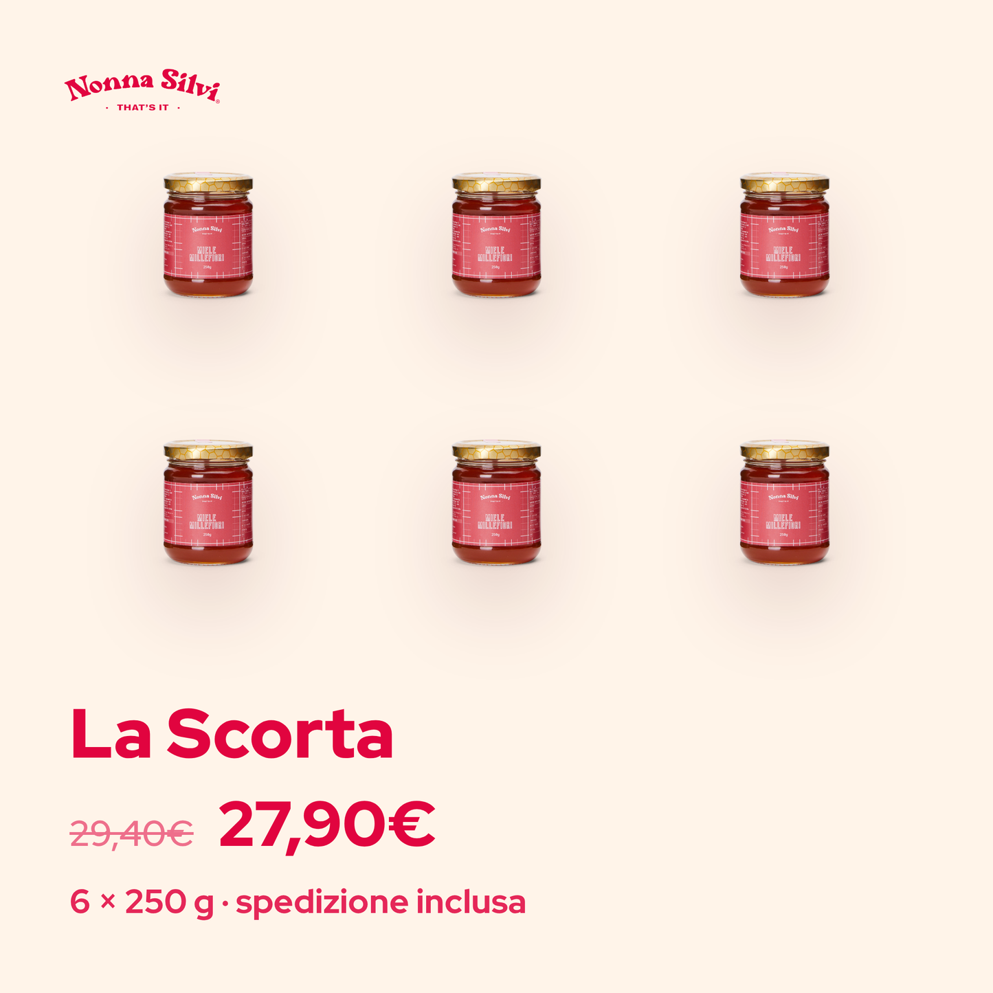 Miele Millefiori — La Scorta (6 vasetti)