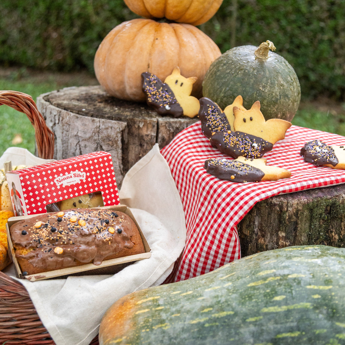 Plumcake alla zucca e nocciola e biscotti pipistrelli