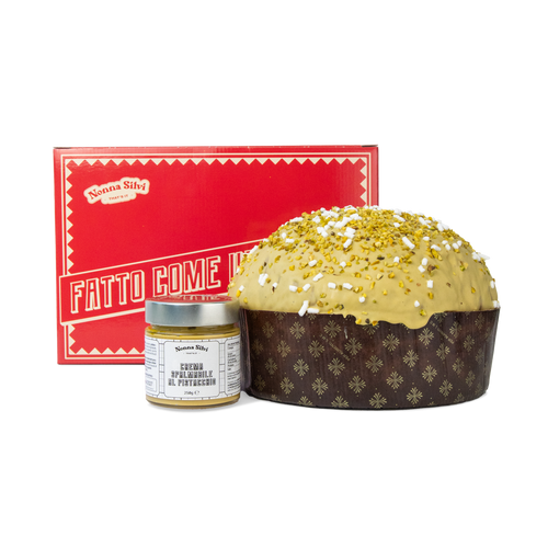 Panettone al pistacchio 1 kg di Nonna Silvi con il suo baule regalo