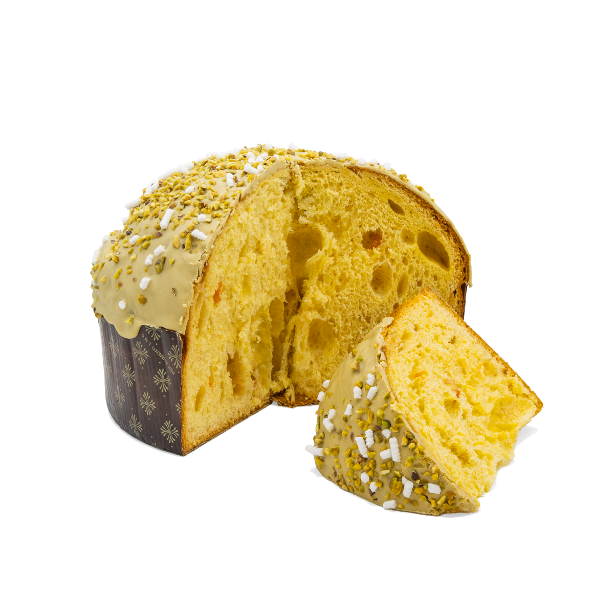 Panettone al pistacchio di Nonna Silvi tagliato: l'interno
