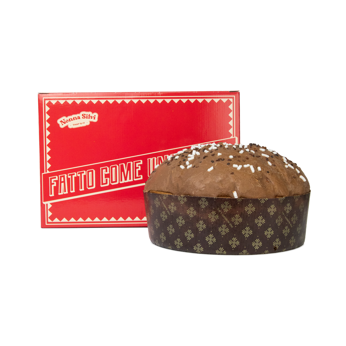 Panettone ai tre cioccolati 1 kg di Nonna Silvi con il suo baule regalo