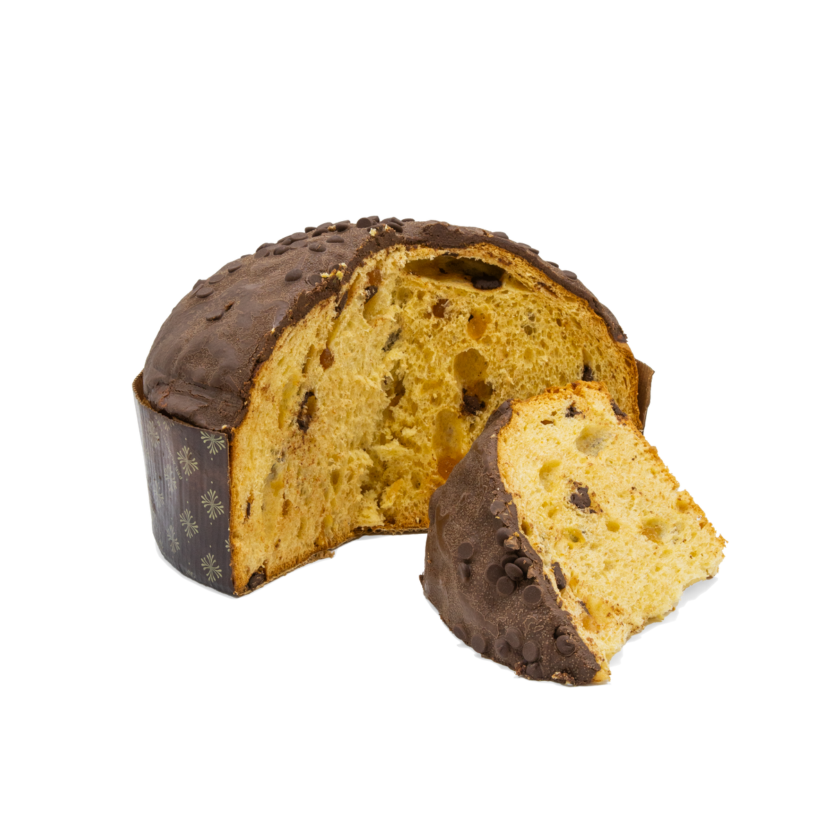 Panettone ai tre cioccolati di Nonna Silvi tagliato: l'interno